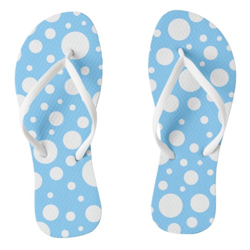 Blue Spots Flip Flops