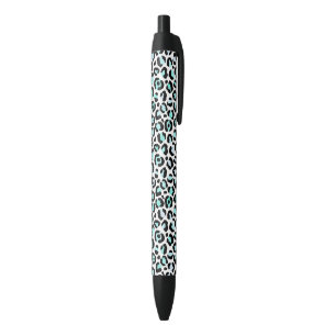 Blue Spots Turquoise Pink Faux Leopard Skin Pen