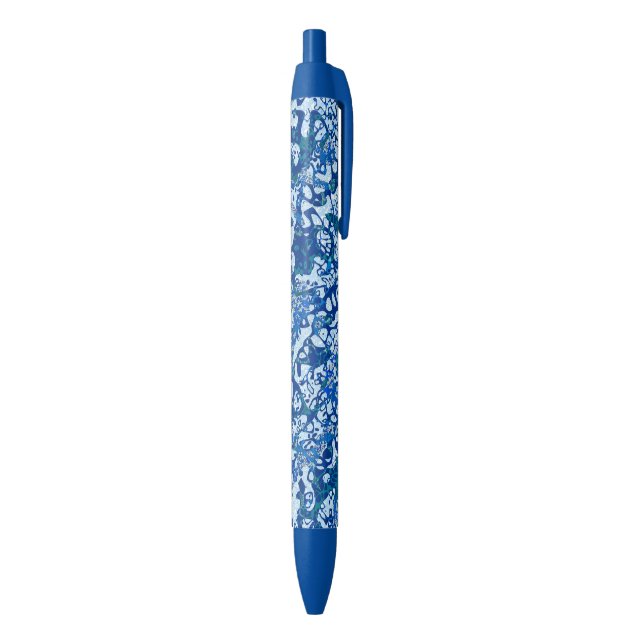 Blue Spotted Graphic Abstraction Pen (Bottom (Vertical))