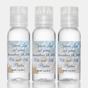Blue Spread Love Not Germs Beach Waves Hand Sanitizer