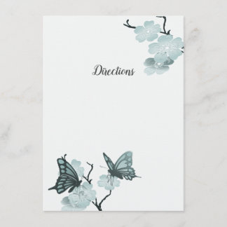 Blue Spring Blossoms With Butterflies Enclosure Card