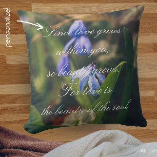 Blue Spring Flower  Throw Pillow
