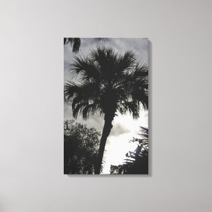 Blue Spring Silhouette Wrapped Canvas Print