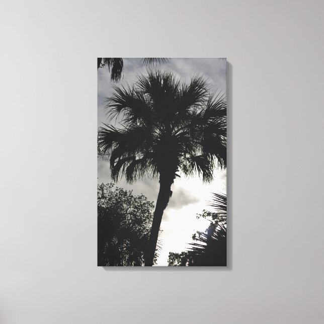 Blue Spring Silhouette Wrapped Canvas Print (Front)
