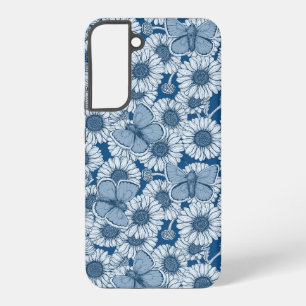 Blue spring, wild flowers, daisies samsung galaxy s22+ case