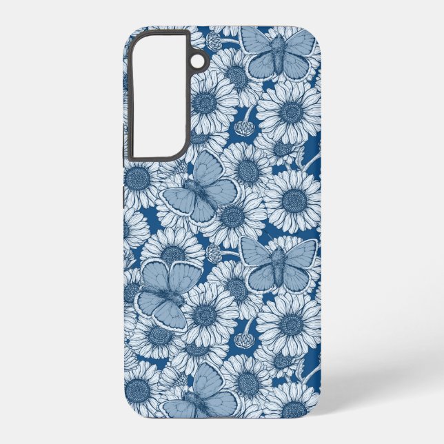 Blue spring, wild flowers, daisies samsung galaxy case (Back)