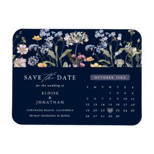Blue Spring Wildflower Meadow Save the Date Magnet