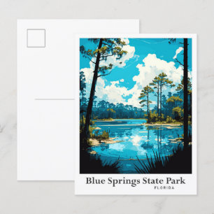 Blue Springs State Park Florida Illustration Postcard