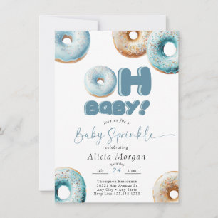 Blue Sprinkle Donut Baby Sprinkle Invitations