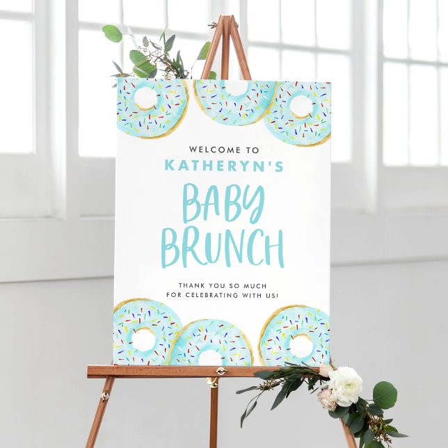 Blue Sprinkle Donuts Baby Brunch Welcome Poster (Creator Uploaded)