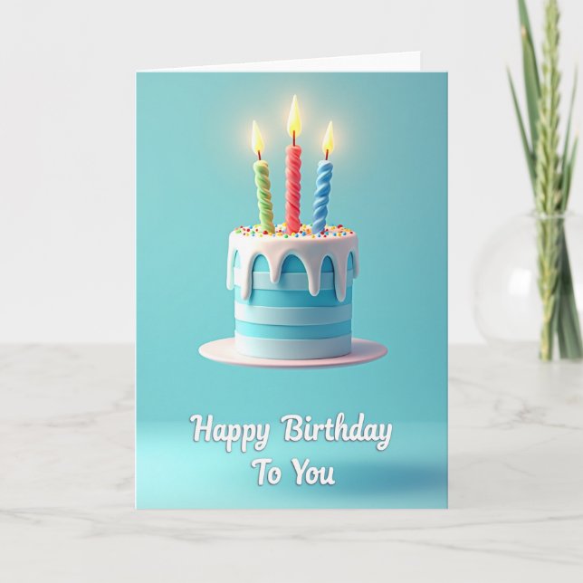 Blue Sprinkles Birthday Card (Front)