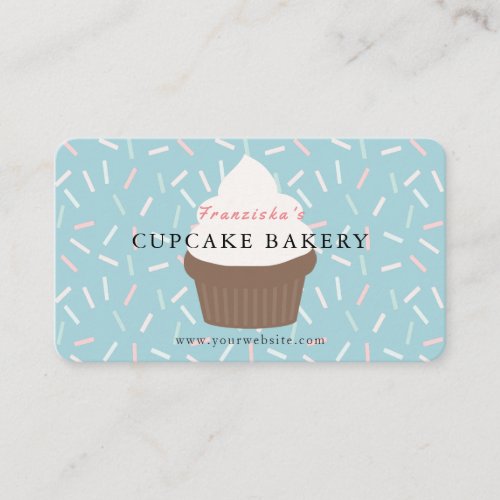 Blue Sprinkles Cupcake Bakery Business Card