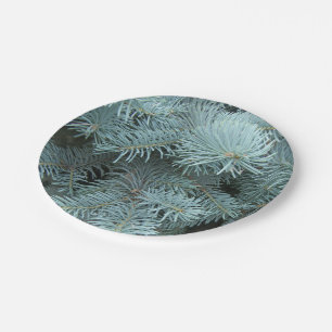 Blue spruce gray green rustic nature paper plates