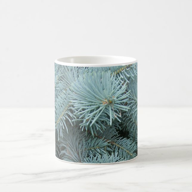 Blue spruce gray green tree coffee mug (Center)