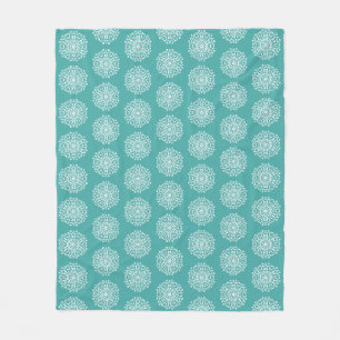 Blue Spruce Mandala Fleece Blanket