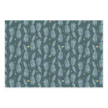 Blue Spruce Wrapping Paper Flat Sheet Set of 3