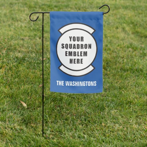 Blue Squadron Patch and Name Garden Flag