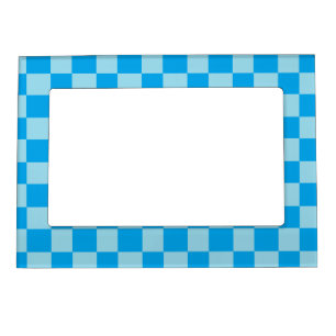 Blue square blocks geometric magnetic frame