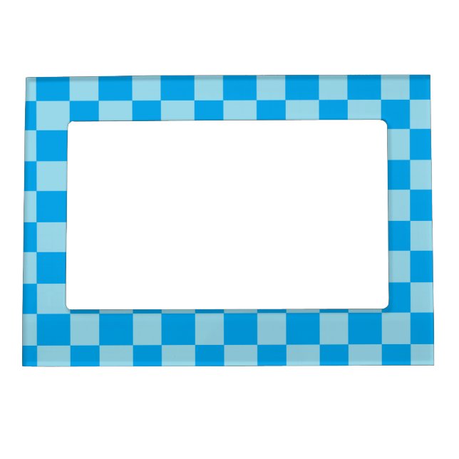 Blue square blocks geometric magnetic frame (Front)