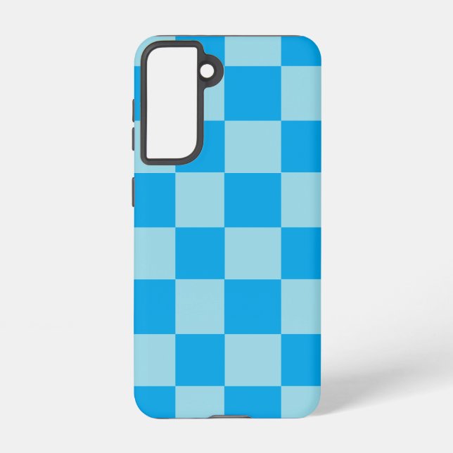 Blue square blocks geometric samsung galaxy case (Back)