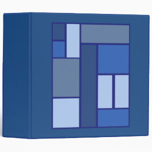 Blue Square Geometric - Emotion Form and Color 3 Ring Binder