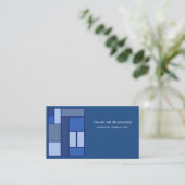 Blue Square Geometric - Emotion Form and Color Business Card (Standing Front)
