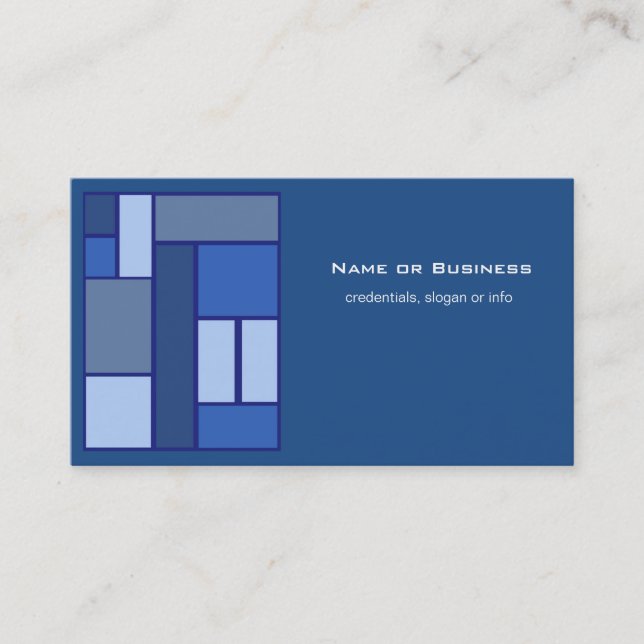 Blue Square Geometric - Emotion Form and Color Business Card (Front)