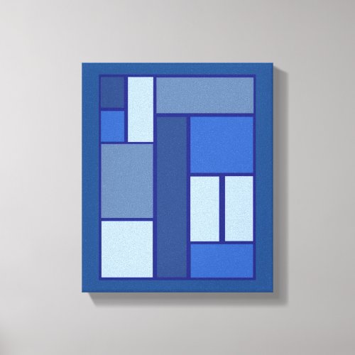 Blue Square Geometric _ Emotion Form and Color Canvas Print