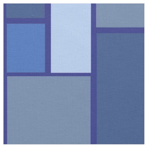 Blue Square Geometric - Emotion Form and Color Fabric