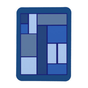 Blue Square Geometric - Emotion Form and Color Magnet