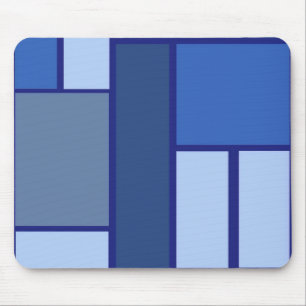 Blue Square Geometric - Emotion Form and Color Mouse Pad