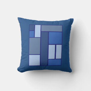 Blue Square Geometric - Emotion Form and Color Throw Pillow