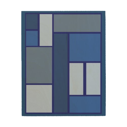 Blue Square Geometric _ Emotion Form and Color Wood Wall Decor