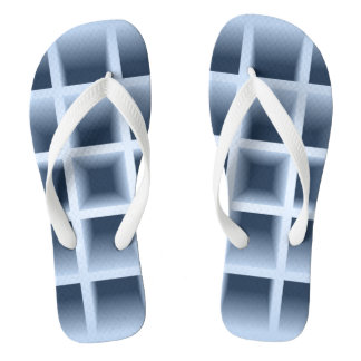 Blue square holes pattern flip flops