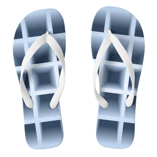 Blue square holes pattern flip flops (Footbed)