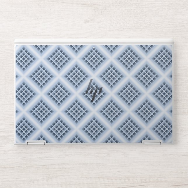 blue square holes pattern HP laptop skin (Front)