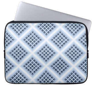 Blue square holes pattern laptop sleeve