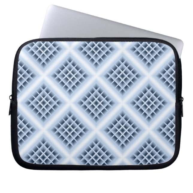 Blue square holes pattern laptop sleeve (Front)