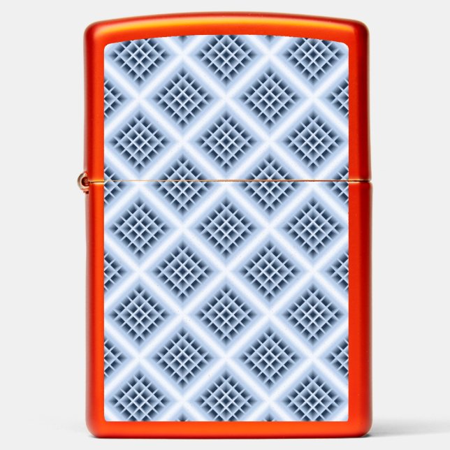 Blue square holes pattern zippo lighter (Front)