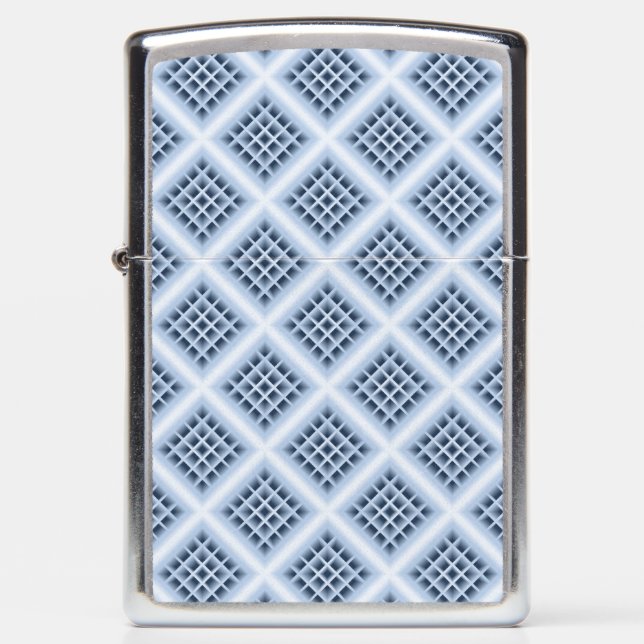 Blue square holes pattern zippo lighter (Front)