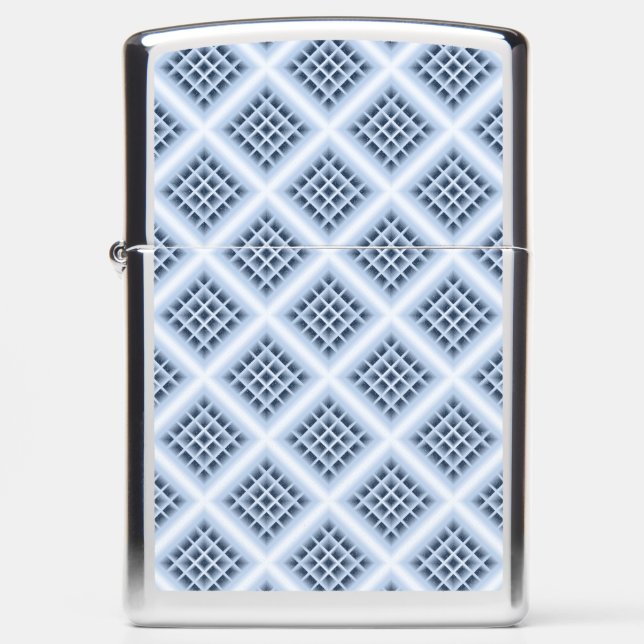 Blue square holes pattern zippo lighter (Front)
