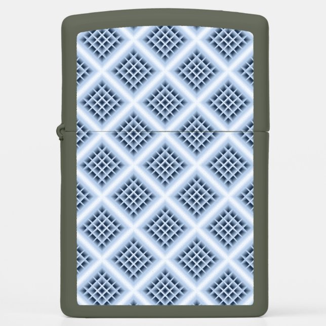 Blue square holes pattern zippo lighter (Front)
