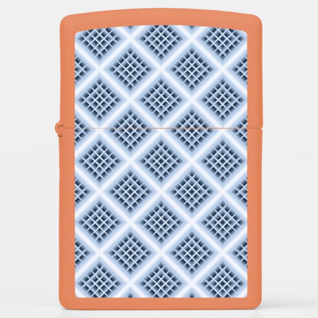 Blue square holes pattern zippo lighter (Front)
