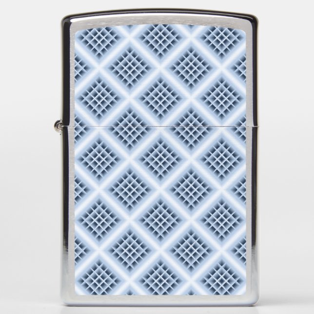 Blue square holes pattern zippo lighter (Front)