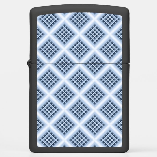Blue square holes pattern zippo lighter (Front)