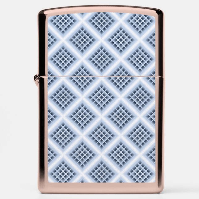 Blue square holes pattern zippo lighter (Front)