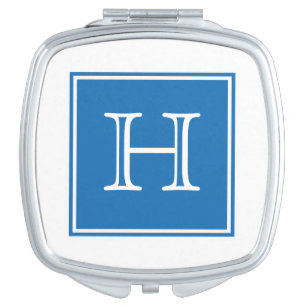 Blue Square Monogram Compact Mirror