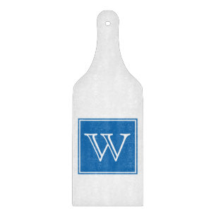 Blue Square Monogram Cutting Board