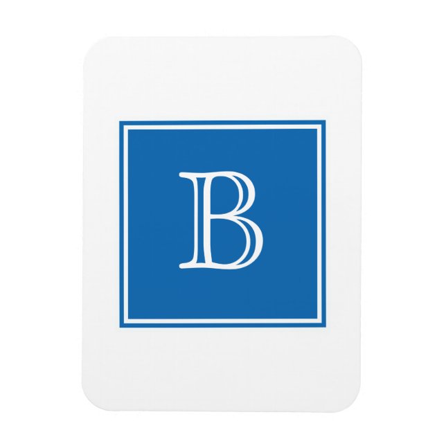 Blue Square Monogram Flexi Magnet (Vertical)