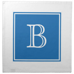 Blue Square Monogram Napkin